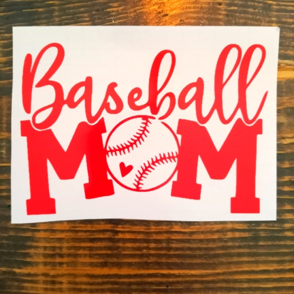 Baseball Mom Vinyl Car Decal